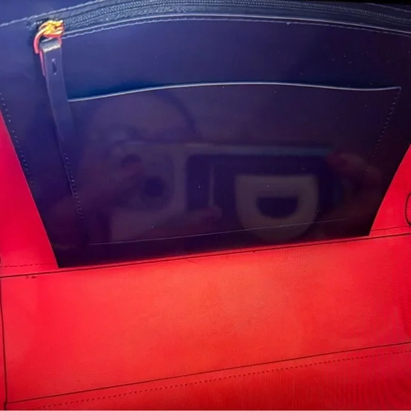 Kate Spade Camel Large Tote this is Navity Bag in Excellent Condition Blue/Multi - Picture 6 of 9